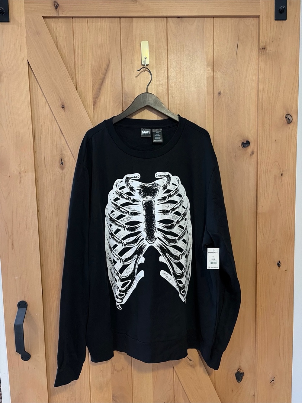 Mad Engine Skeleton Sweatshirt Rib Cage 3XL Goth Metal Punk NWT Unisex Halloween